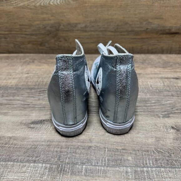 Converse Chuck Taylor Silver Metallic High Top Sneakers Women's Size 7 - Picture 3 of 7